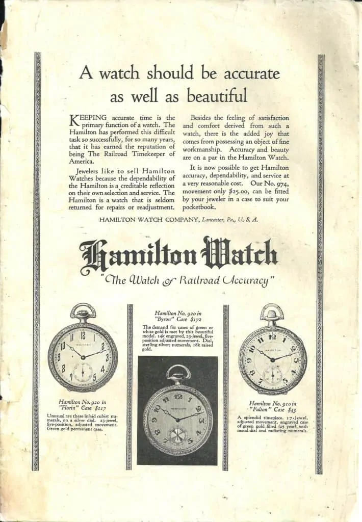 1-1923 hamilton vintage advertisement
