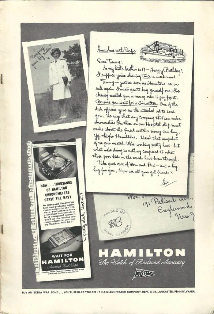 1945 hamilton vintage advertisement