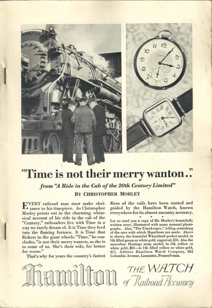 1928 Hamilton Vintage Print ads