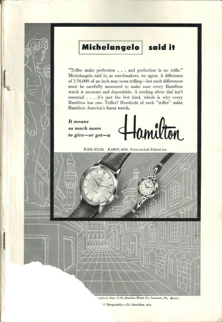 1954 Hamilton Vintage Print ads