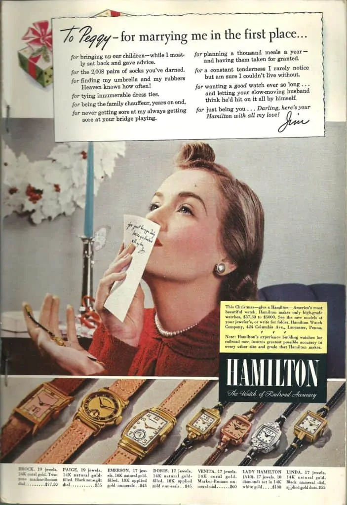 1940 Hamilton Vintage Print ads