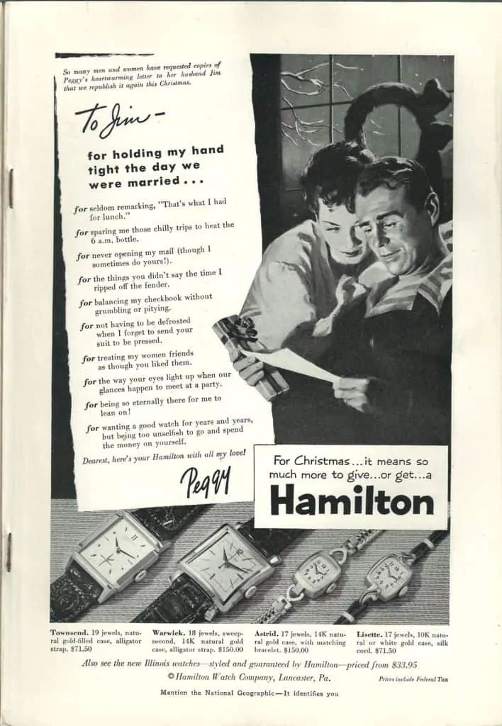 1953 Hamilton Vintage Print ads