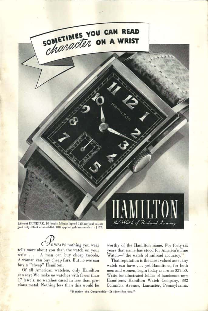 1939 Hamilton Vintage Print ads