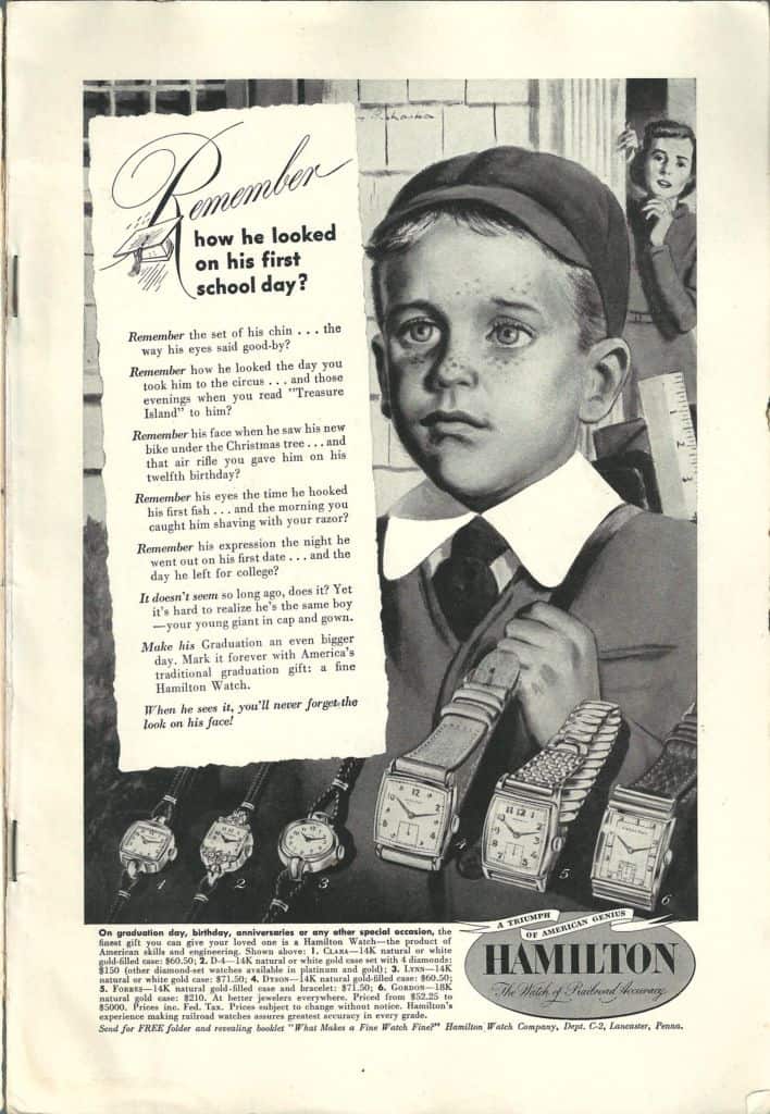 1949 Hamilton Vintage Print ads