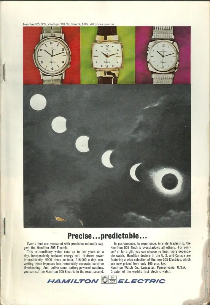 1964 Hamilton Vintage Print ads