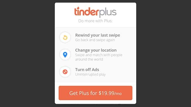 tinder plus business model