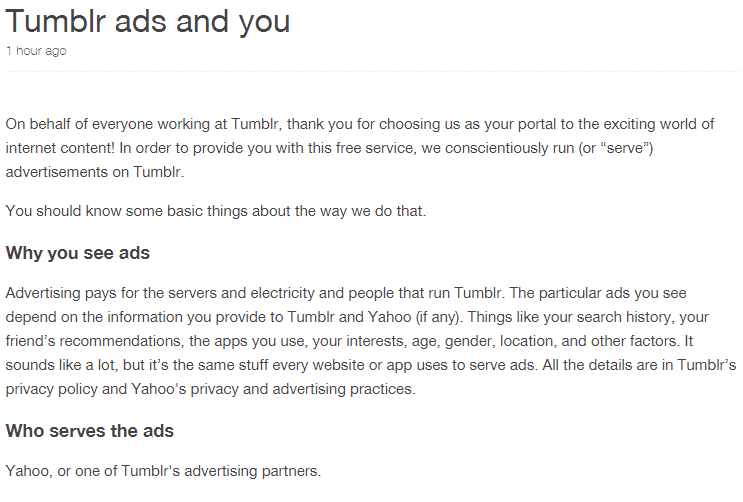 how does tumblr make money tumblr business model