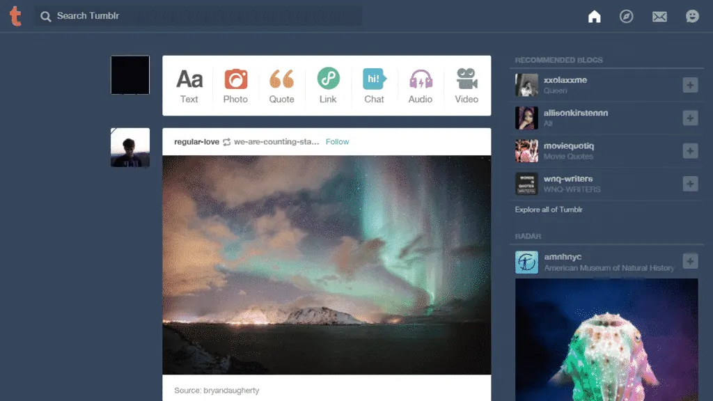 tumblr dashboard tumblr business model