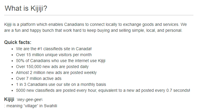 kijiji business model