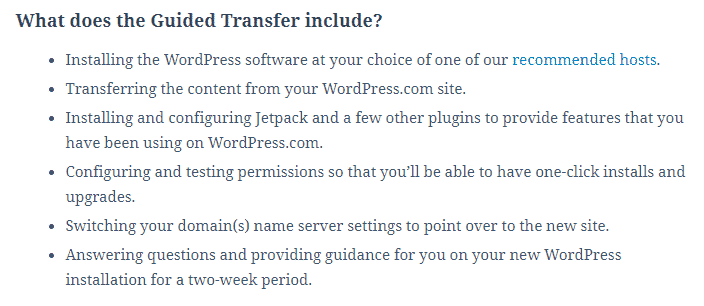 wordpress guided transfer