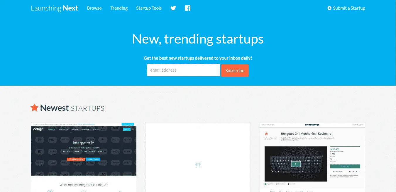 launching next submit startups