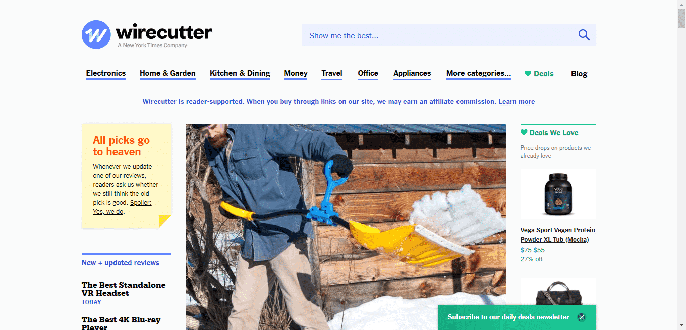 wirecutter affiliate website