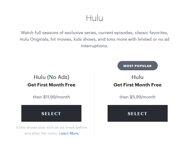 hulu subscriptions