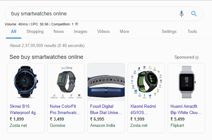 google shopping ads