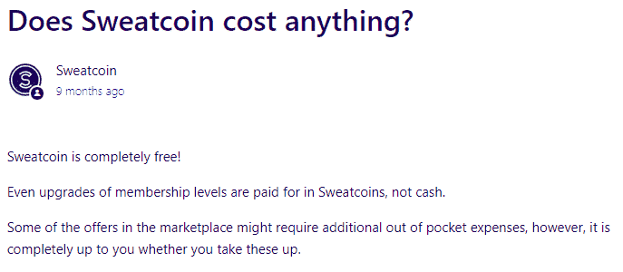 sweatcoin cost