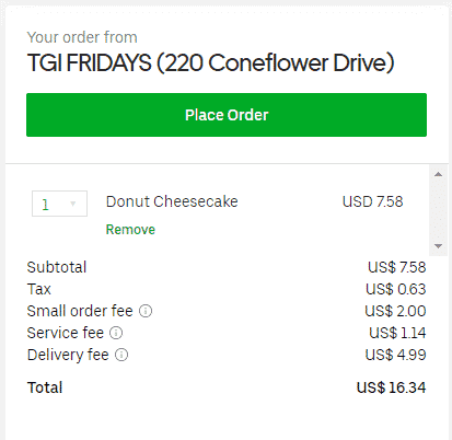 uber eats delivery fee