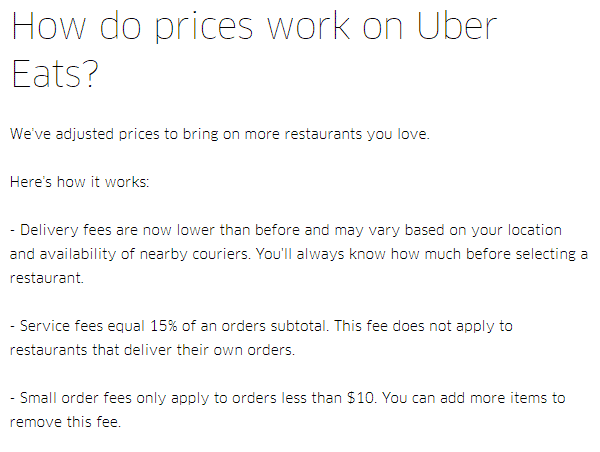 ubereats fees