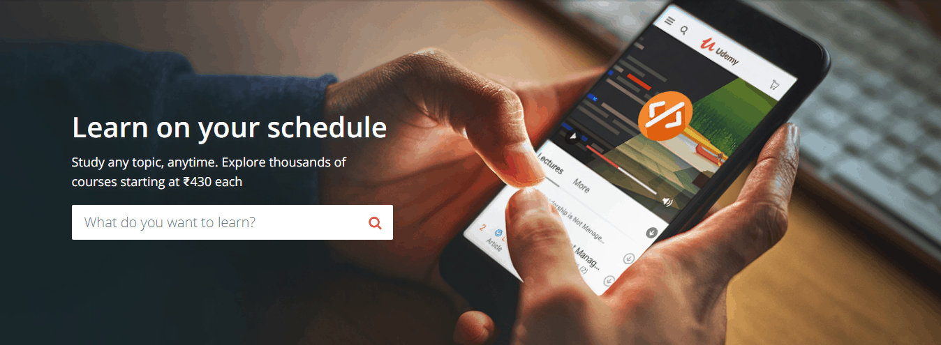 UDEMY learn at own pace