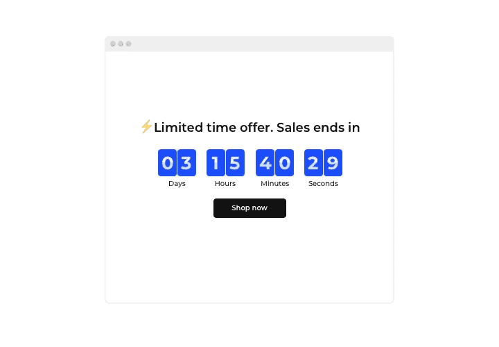 sale ends in timer