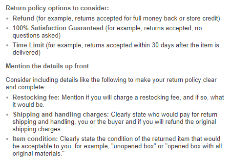 ebay return policy