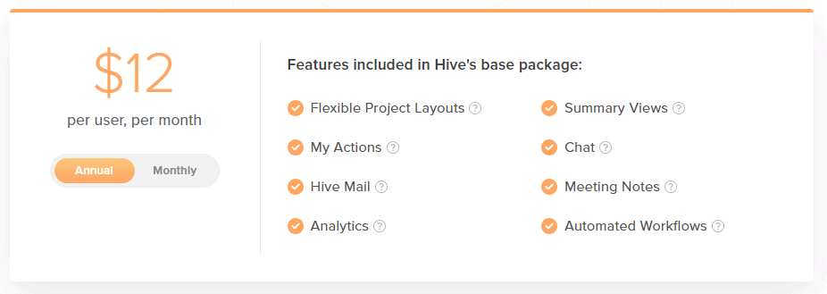 hive pricing