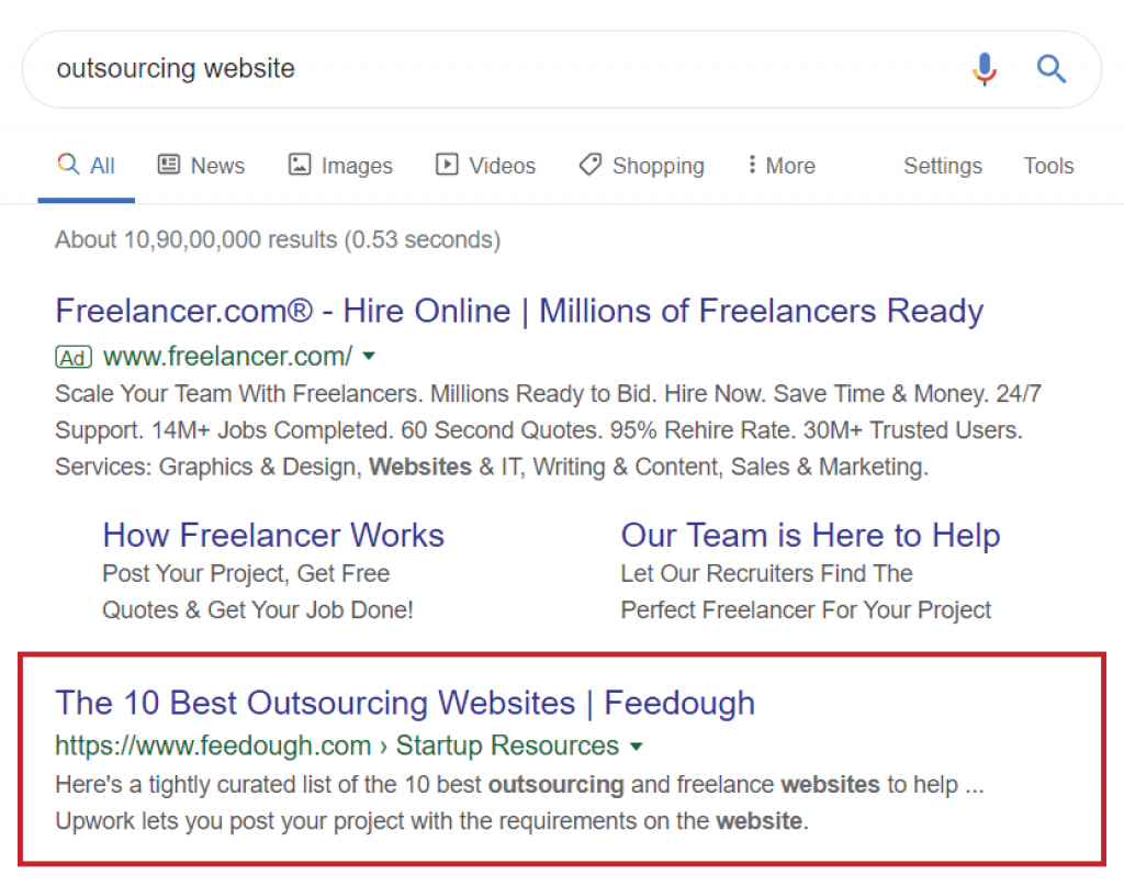 An example of SEO optimized article