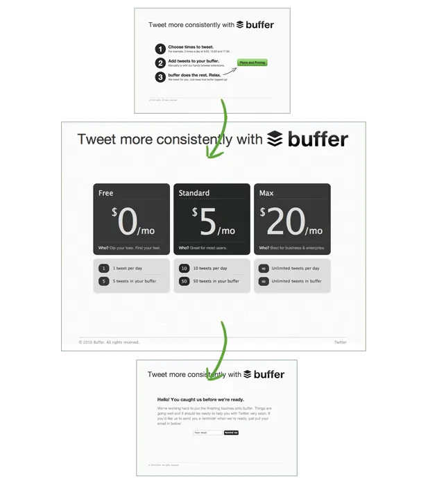 Buffer mvp landing page