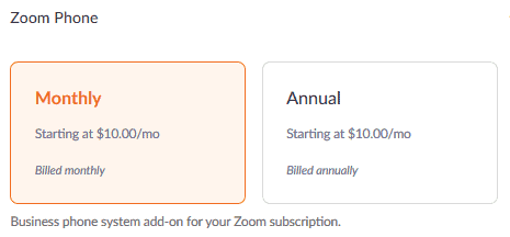 zoom phone pricing