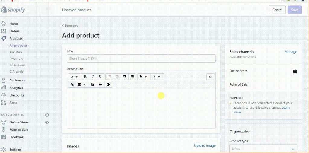 Adding a product to your store