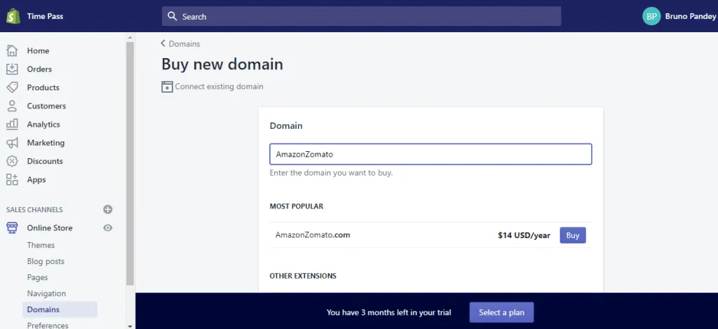 Buying a new domain