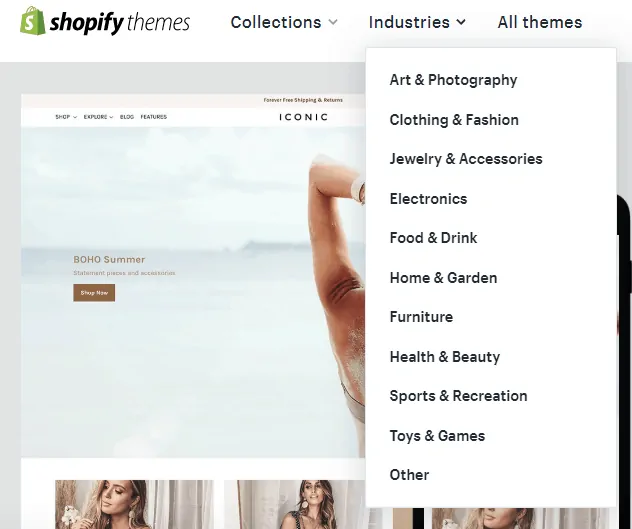 Industry-wise themes in Shopify