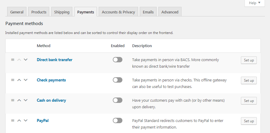 Selecting the payment processing