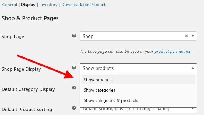 Customising the products display page