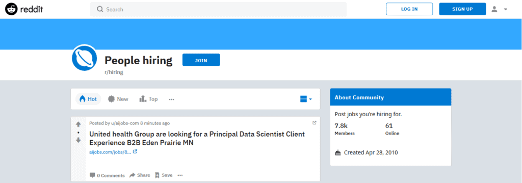 reddit job posting subreddit