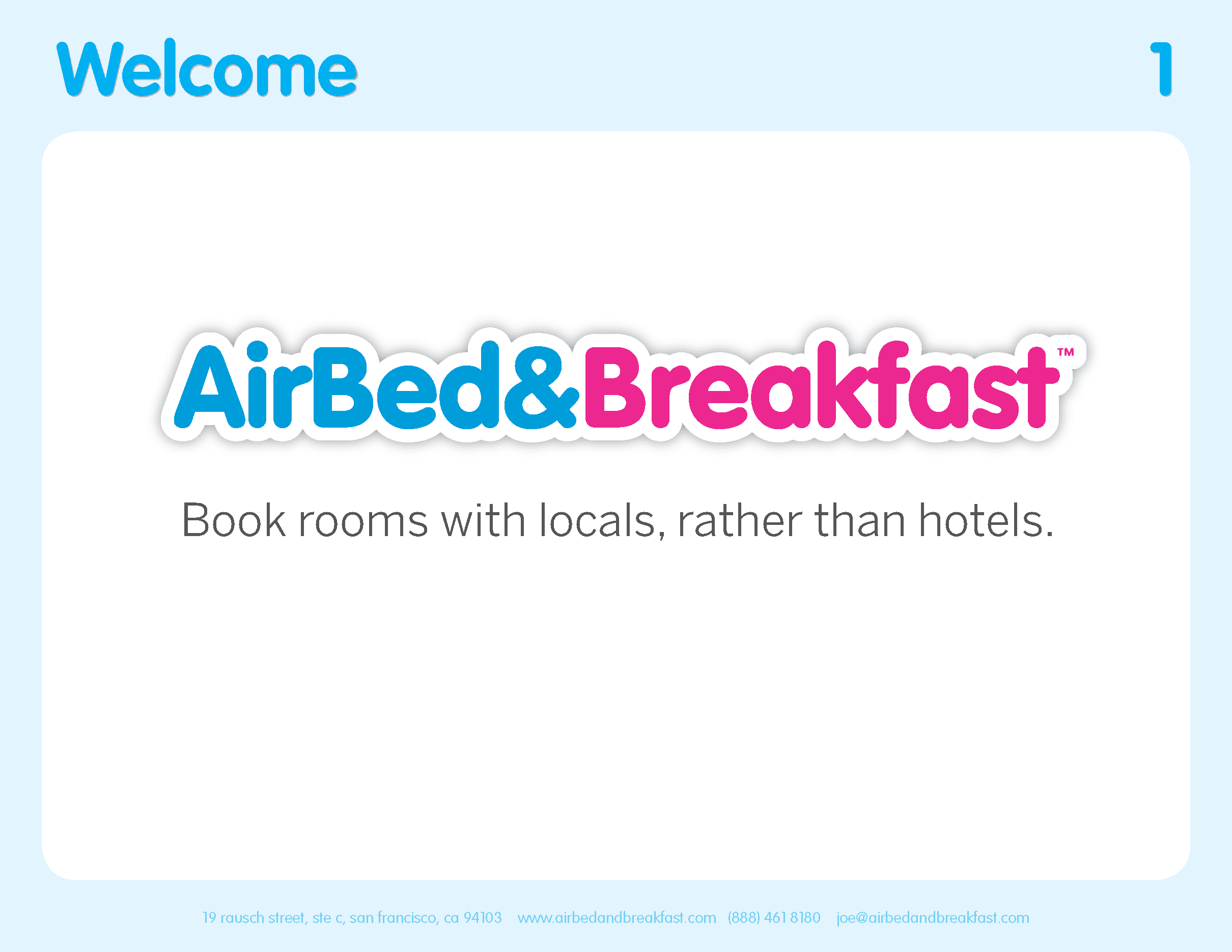 Airbnb Pitch Deck Intro