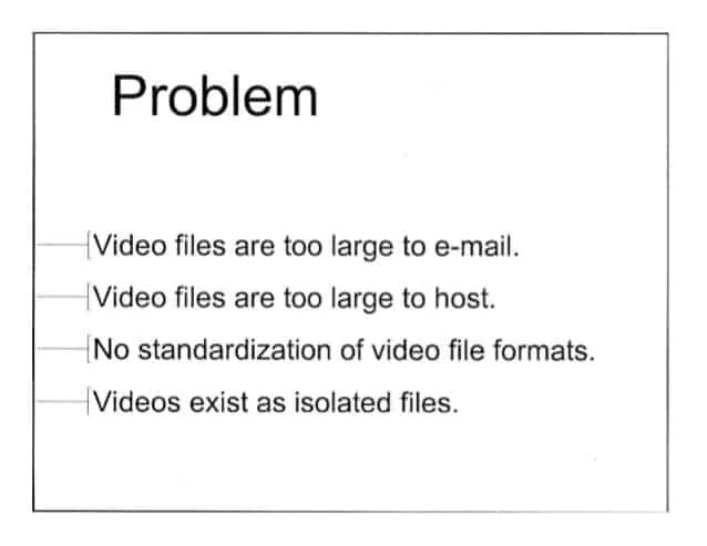 Youtube Pitch Deck Problem Slide
