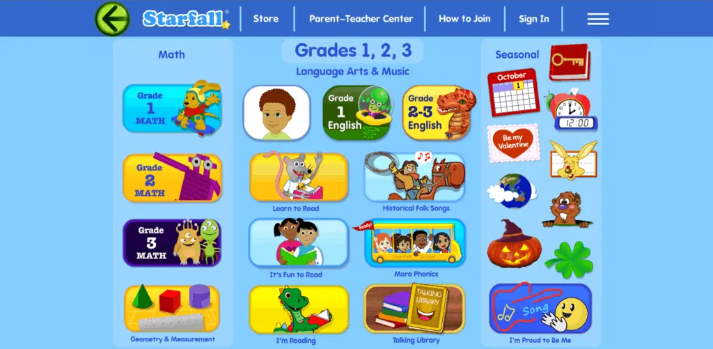 starfall website