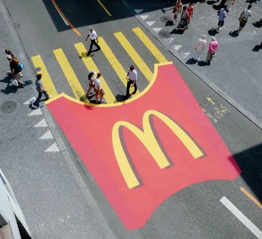 Mcdonald's Crosswalk street fries