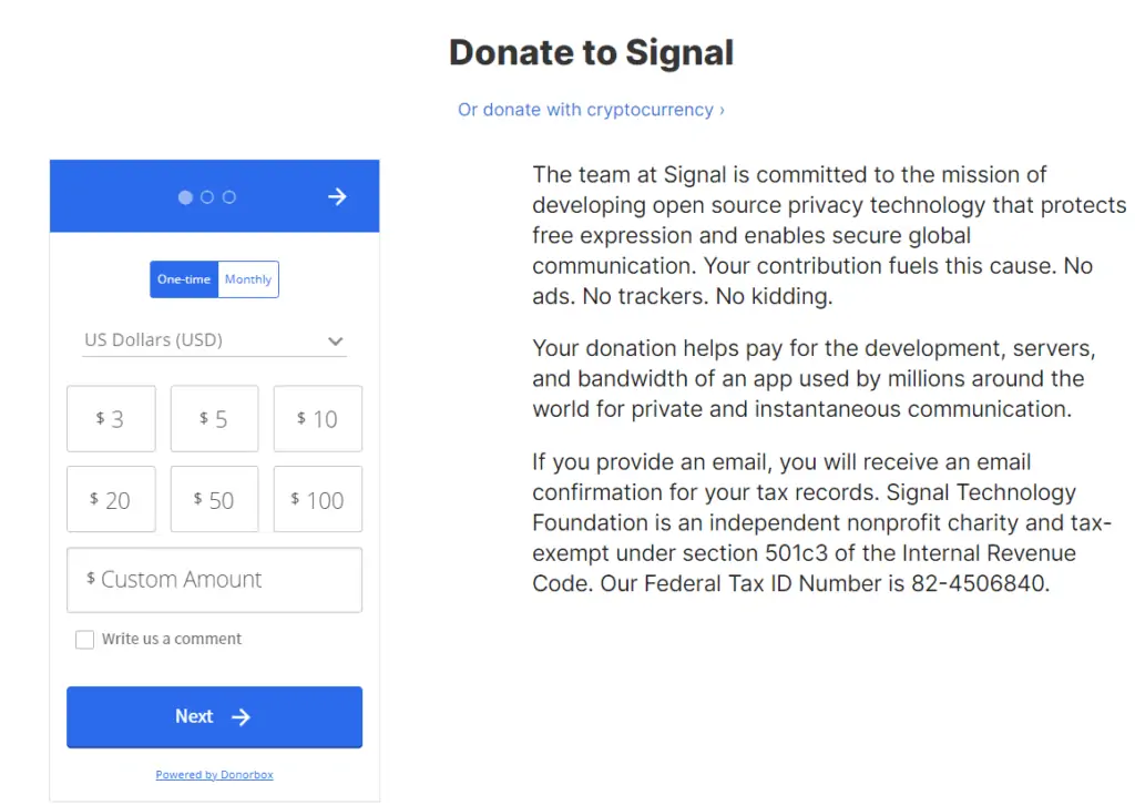 signal donate