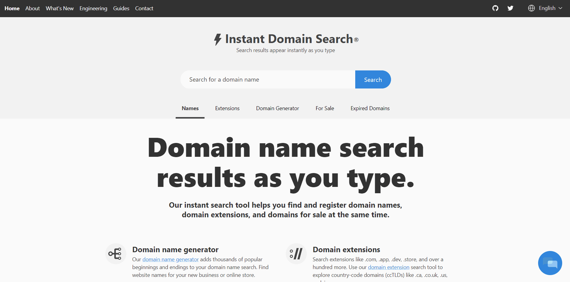 instant domain search