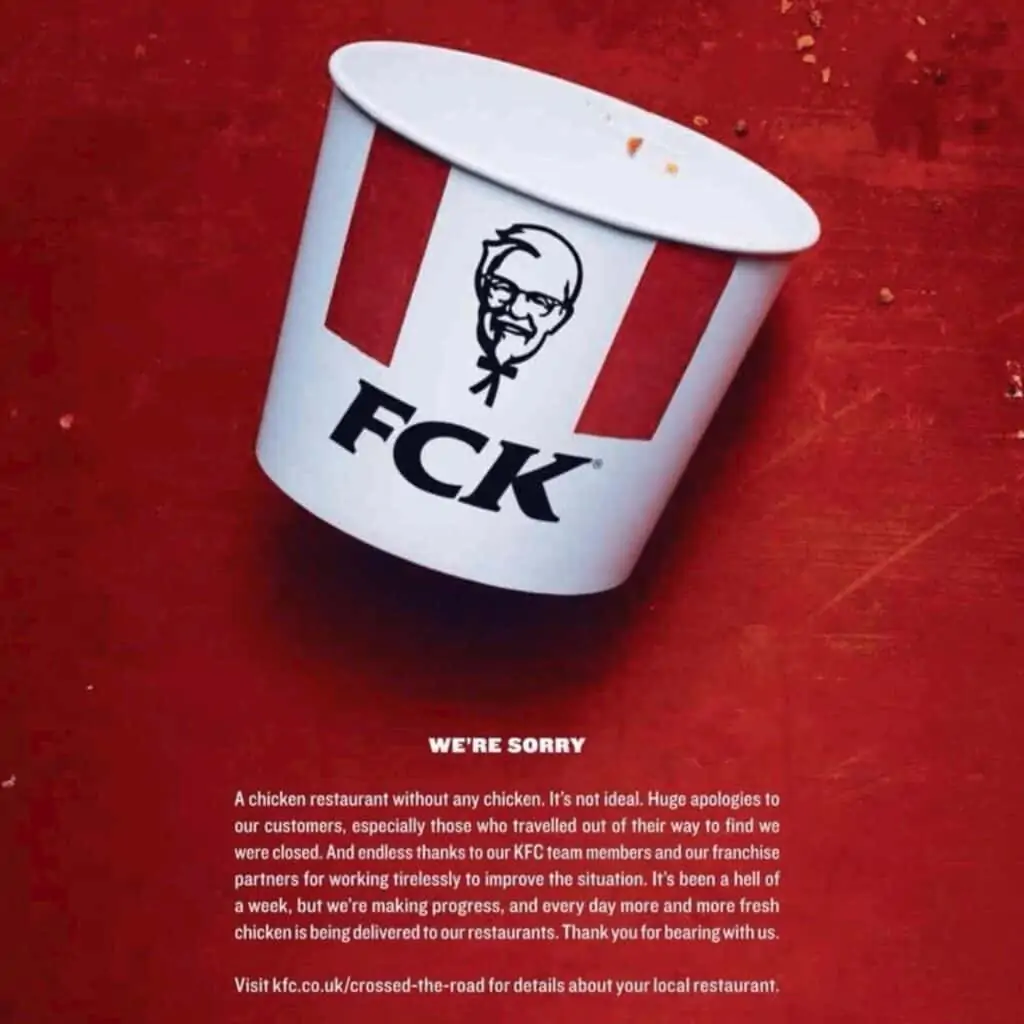 KFC's FCK Print Ad