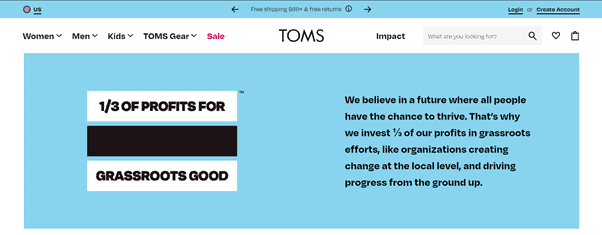 Toms' corporate social responsibility