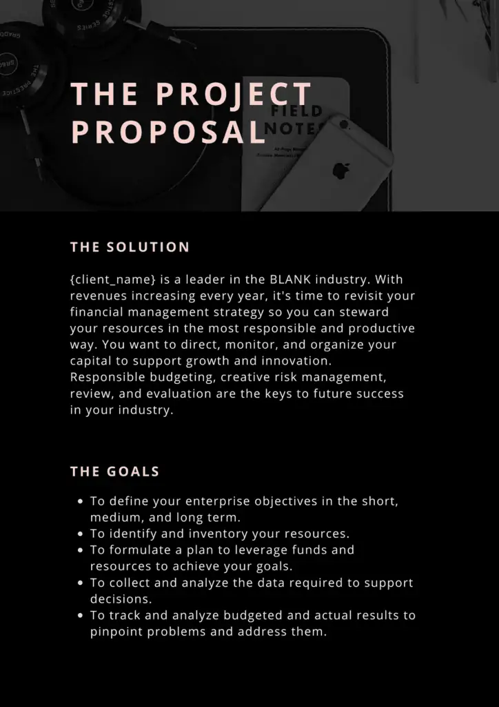 Solution - how to write business proposal