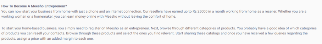 meesho reseller description