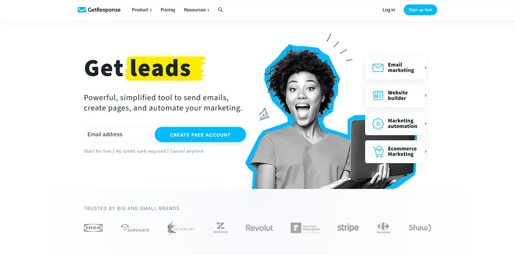 Getresponse landing page