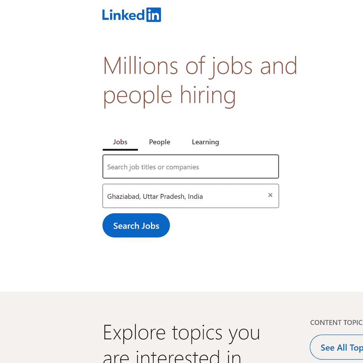 Linkedin Jobs landing page Linkedin Jobs - Hire App Developers