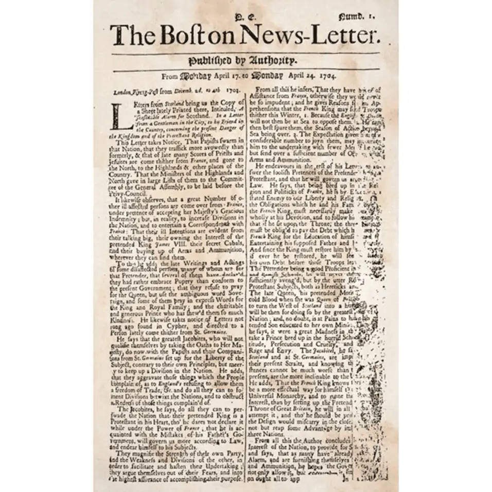 first newspaper ad appeared in the Boston News-Letter