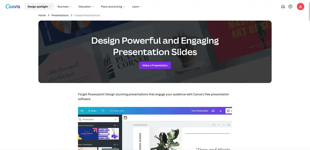 canva presentation maker