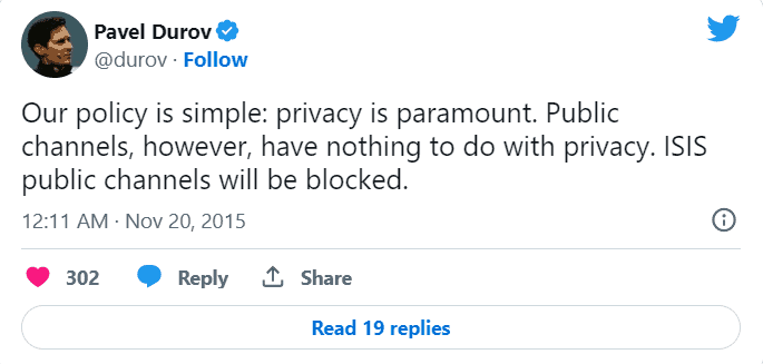 Telegram: Contact @durov