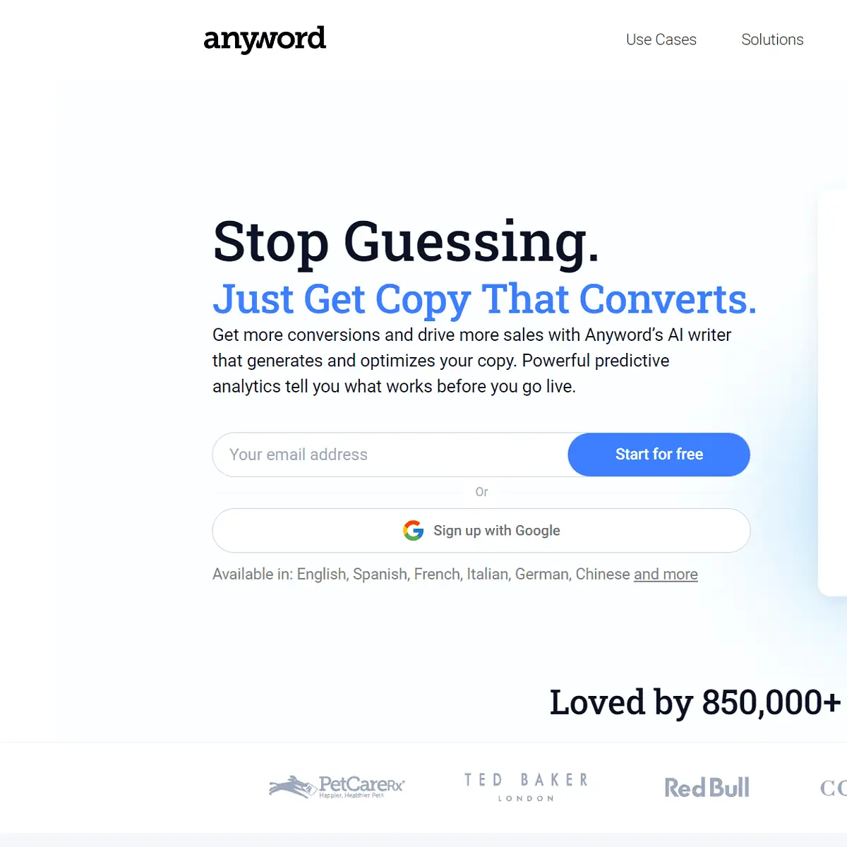 Anyword AI Copywriting Tool